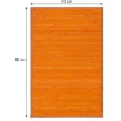 YESDEKO Tapis Bambou Naturel Lattes 60x90cm | Orange - Orange -Tapis et paillasson Soldes 45753261 4
