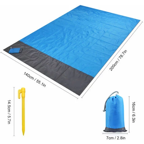 BRIDAY Couverture De Plage Etanche, Tapis De Pique-nique Exterieur, 2 X 1.4M 3 BRIDAY Couverture De Plage Etanche, Tapis De Pique-nique Exterieur, 2 X 1.4M – Image 3