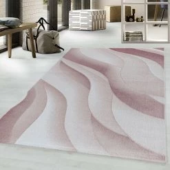 COSTA DIAMANT - Tapis à Motifs Vagues - Rose 120 X 170 Cm