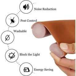 ALMI Bas De Porte Double Isolant Boudin De Porte Anti Froid Boudin De Porte Double Isolant Boudin Protection Contre Courants D'air Anti Bruit Joint De Porte Interieur Universel Étanche (Marron - A) -Tapis et paillasson Soldes 46111474 4