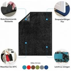 KARAT Tapis Anti-poussière Monochrom Bleu 40 X 60 Cm - Bleu 9 KARAT Tapis Anti-poussière Monochrom Bleu 40 X 60 Cm - Bleu -Tapis et paillasson Soldes 46421222 5