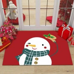 Kartokner Tapis D'entrée De Noël, Tapis De Porte Décoratif Pour Noël, Motif Bonhomme De Neige(style 1)