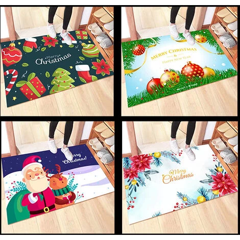 KARTOKNER Tapis De Sol De Noël, Motif De Noël De Décor à La Maison D'intérieur De Tapis De Paillasson De Noël, Tapis De Bain, Salle Chambre Tapis(style 4) 2 KARTOKNER Tapis De Sol De Noël, Motif De Noël De Décor à La Maison D'intérieur De Tapis De Paillasson De Noël, Tapis De Bain, Salle Chambre Tapis(style 4) – Image 2