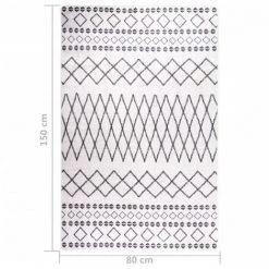 Tapis Lavable Antidérapant 80x150 Cm Noir Et Blanc VidaXL - Multicolore -Tapis et paillasson Soldes 46547032 3