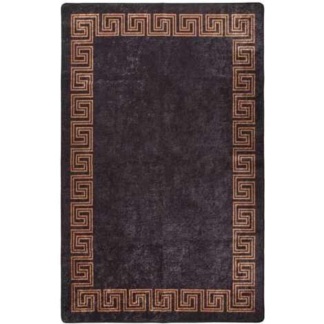 VidaXL Tapis Lavable Antidérapant 80x150 Cm Noir Et Doré - Multicolore 1 VidaXL Tapis Lavable Antidérapant 80x150 Cm Noir Et Doré - Multicolore
