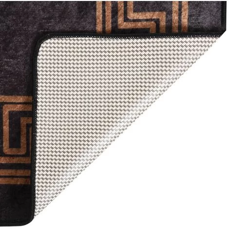 VidaXL Tapis Lavable Antidérapant 80x150 Cm Noir Et Doré - Multicolore 2 VidaXL Tapis Lavable Antidérapant 80x150 Cm Noir Et Doré - Multicolore – Image 2