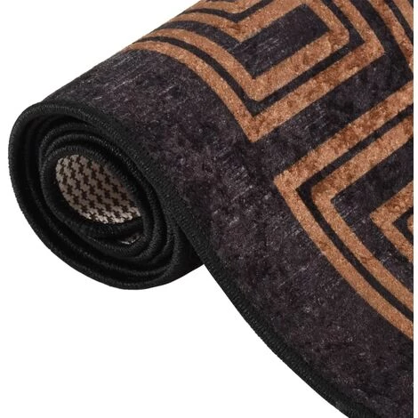 VidaXL Tapis Lavable Antidérapant 80x150 Cm Noir Et Doré - Multicolore 3 VidaXL Tapis Lavable Antidérapant 80x150 Cm Noir Et Doré - Multicolore – Image 3