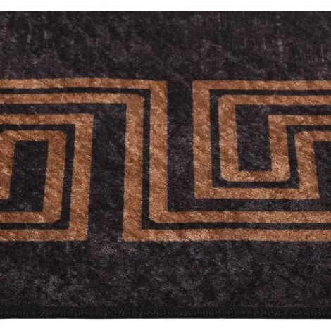 VidaXL Tapis Lavable Antidérapant 80x150 Cm Noir Et Doré - Multicolore 4 VidaXL Tapis Lavable Antidérapant 80x150 Cm Noir Et Doré - Multicolore – Image 4