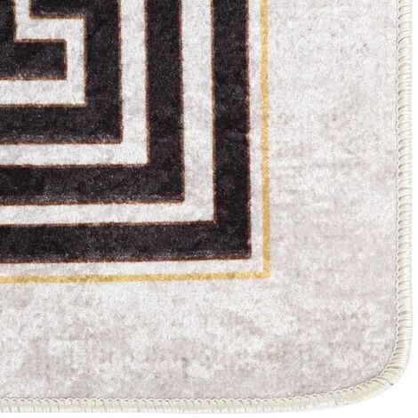 VidaXL Tapis Lavable Antidérapant 160x230 Cm Beige Clair - Beige 5 VidaXL Tapis Lavable Antidérapant 160x230 Cm Beige Clair - Beige – Image 5