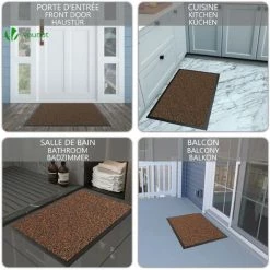 VOUNOT Tapis De Porte Paillasson 40x60 Marron -Tapis et paillasson Soldes 46771214 4