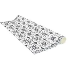 BILDERWELTEN Tapis En Vinyle - Geometrical Tile Mix Flower Grey - Carré 1:1 Dimension HxL: 40cm X 40cm -Tapis et paillasson Soldes 46832237 4