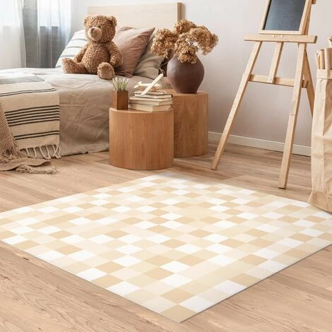 BILDERWELTEN Tapis En Vinyle - Geometrical Pattern Mosaic Yellow - Carré 1:1 Dimension HxL: 40cm X 40cm 2 BILDERWELTEN Tapis En Vinyle - Geometrical Pattern Mosaic Yellow - Carré 1:1 Dimension HxL: 40cm X 40cm – Image 2