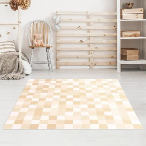 BILDERWELTEN Tapis En Vinyle - Geometrical Pattern Mosaic Yellow - Carré 1:1 Dimension HxL: 40cm X 40cm 3 BILDERWELTEN Tapis En Vinyle - Geometrical Pattern Mosaic Yellow - Carré 1:1 Dimension HxL: 40cm X 40cm – Image 3
