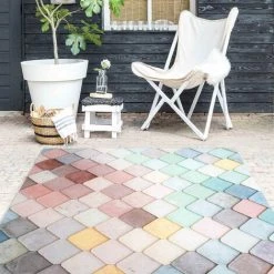 BILDERWELTEN Tapis En Vinyle - Pastel Coloured Stone Scales Of Fish - Carré 1:1 Dimension HxL: 60cm X 60cm 7 BILDERWELTEN Tapis En Vinyle - Pastel Coloured Stone Scales Of Fish - Carré 1:1 Dimension HxL: 60cm X 60cm -Tapis et paillasson Soldes 46832803 3