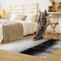 BILDERWELTEN Tapis En Vinyle - Elisabeth Fredriksson - Abstract Golden Horizon Black And White - Carré 1:1 Dimension HxL: 40cm X 40cm -Tapis et paillasson Soldes 46833488 3