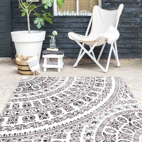BILDERWELTEN Tapis En Vinyle - Large Boho Mandala In Brown Black - Carré 1:1 Dimension HxL: 100cm X 100cm 2 BILDERWELTEN Tapis En Vinyle - Large Boho Mandala In Brown Black - Carré 1:1 Dimension HxL: 100cm X 100cm – Image 2
