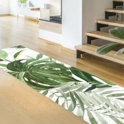 BILDERWELTEN Tapis En Vinyle - Watercolour Tropical Arrangement With Monstera - Panorama Large Dimension HxL: 300cm X 100cm -Tapis et paillasson Soldes 46837395 3