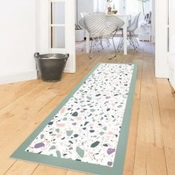 BILDERWELTEN Tapis En Vinyle - Detailed Terrazzo Pattern Agrigento With Frame - Panorama Large Dimension HxL: 240cm X 80cm -Tapis et paillasson Soldes 46837511 3