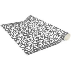 BILDERWELTEN Tapis En Vinyle - Geometrical Tile Mix Circles Grey - Panorama Large Dimension HxL: 120cm X 40cm -Tapis et paillasson Soldes 46837803 4