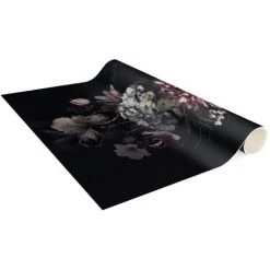 BILDERWELTEN Tapis En Vinyle - Flowers With Fog On Black - Portrait 3:2 Dimension HxL: 120cm X 80cm -Tapis et paillasson Soldes 46840437 4