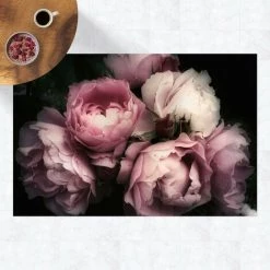 BILDERWELTEN Tapis En Vinyle - Peony Black Shabby Backdrop - Paysage 2:3 Dimension HxL: 40cm X 60cm