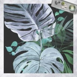 BILDERWELTEN Tapis En Vinyle - Watercolour Tropical Arrangement Of Colours - Carré 1:1 Dimension HxL: 60cm X 60cm