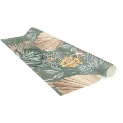 BILDERWELTEN Tapis En Vinyle - Large Leaves With Roses In Front Of Green - Carré 1:1 Dimension HxL: 80cm X 80cm -Tapis et paillasson Soldes 46854599 4