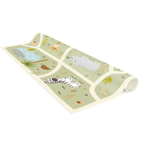 BILDERWELTEN Tapis En Vinyle - Playoom Mat Safari - So Many Different Animals - Carré 1:1 Dimension HxL: 40cm X 40cm 4 BILDERWELTEN Tapis En Vinyle - Playoom Mat Safari - So Many Different Animals - Carré 1:1 Dimension HxL: 40cm X 40cm – Image 4