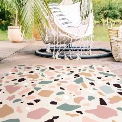 BILDERWELTEN Tapis En Vinyle - Terazzo Pattern Naples - Carré 1:1 Dimension HxL: 60cm X 60cm -Tapis et paillasson Soldes 46856631 3