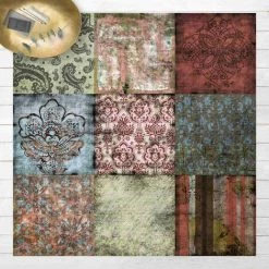 BILDERWELTEN Tapis En Vinyle - Old Patterns - Carré 1:1 Dimension HxL: 60cm X 60cm