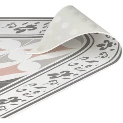 BILDERWELTEN Tapis En Vinyle - Geometrical Tiles Circular Flowers Orange With Border - Portrait 2:1 Dimension HxL: 80cm X 40cm -Tapis et paillasson Soldes 46860043 5