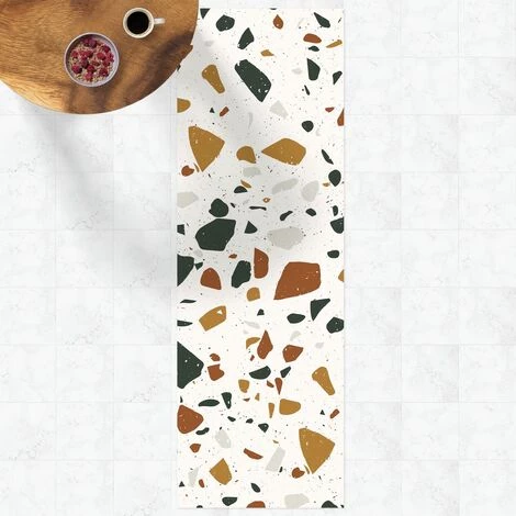BILDERWELTEN Tapis En Vinyle - Detailed Terrazzo Pattern Leghorn - Panorama Large Dimension HxL: 90cm X 30cm 1 BILDERWELTEN Tapis En Vinyle - Detailed Terrazzo Pattern Leghorn - Panorama Large Dimension HxL: 90cm X 30cm