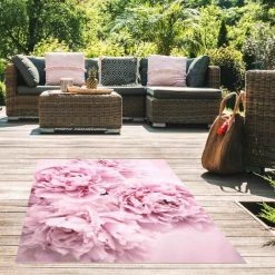 BILDERWELTEN Tapis En Vinyle - Pink Peonies - Portrait 4:3 Dimension HxL: 60cm X 45cm -Tapis et paillasson Soldes 46879450 3