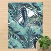 BILDERWELTEN Tapis En Vinyle - Turquoise Leaves Jungle Pattern - Portrait 4:3 Dimension HxL: 120cm X 90cm