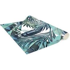 BILDERWELTEN Tapis En Vinyle - Turquoise Leaves Jungle Pattern - Portrait 4:3 Dimension HxL: 120cm X 90cm -Tapis et paillasson Soldes 46879685 4