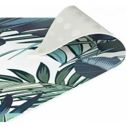 BILDERWELTEN Tapis En Vinyle - Turquoise Leaves Jungle Pattern - Portrait 4:3 Dimension HxL: 120cm X 90cm -Tapis et paillasson Soldes 46879685 5