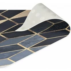 BILDERWELTEN Tapis En Vinyle - Elisabeth Fredriksson - Blue White Golden Geometry - Portrait 4:3 Dimension HxL: 60cm X 45cm -Tapis et paillasson Soldes 46880685 5