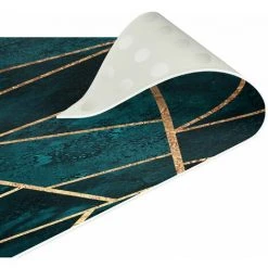 BILDERWELTEN Tapis En Vinyle - Elisabeth Fredriksson - Dark Turquoise With Gold - Portrait 4:3 Dimension HxL: 60cm X 45cm -Tapis et paillasson Soldes 46880951 5