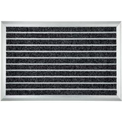 CASA PURA Tapis Optimal Tapis En Aluminium Avec Tapis De Moquette 39x60 Cm - Argent/Noir