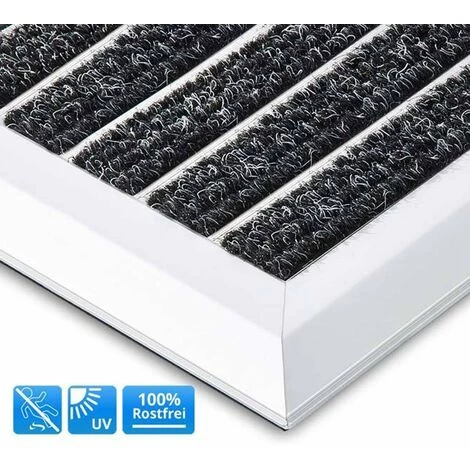 CASA PURA Tapis Optimal Tapis En Aluminium Avec Tapis De Moquette 39x60 Cm - Argent/Noir 3 CASA PURA Tapis Optimal Tapis En Aluminium Avec Tapis De Moquette 39x60 Cm - Argent/Noir – Image 3