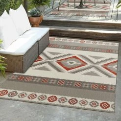 Karat Tapis D'extérieur Karo Rouge 160 X 230 Cm - Rouge -Tapis et paillasson Soldes 46899804 4