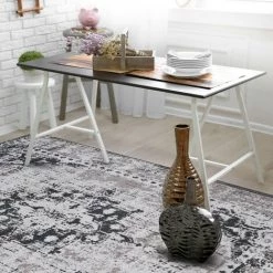 KARAT Tapis Tissé à Plat Vintage Gris 80 X 150 Cm - Rouge -Tapis et paillasson Soldes 46901686 4