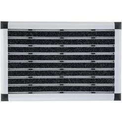 CASA PURA Tapis De Porte En Aluminium Tapis élégant Côtelé Fibre Textile Côtelé Anthracite 42 X 60 Cm - Anthracite