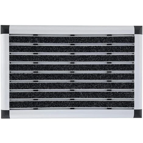 CASA PURA Tapis De Porte En Aluminium Tapis élégant Côtelé Fibre Textile Côtelé Anthracite 42 X 60 Cm - Anthracite 1 CASA PURA Tapis De Porte En Aluminium Tapis élégant Côtelé Fibre Textile Côtelé Anthracite 42 X 60 Cm - Anthracite