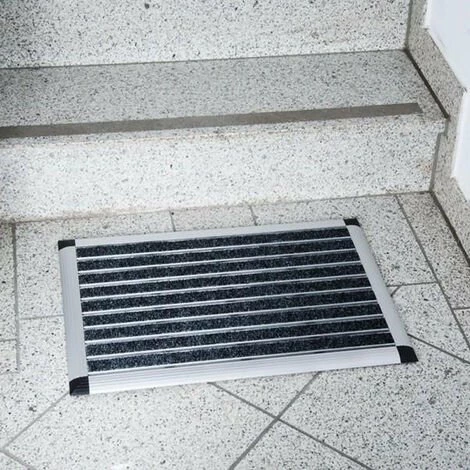 CASA PURA Tapis De Porte En Aluminium Tapis élégant Côtelé Fibre Textile Côtelé Anthracite 42 X 60 Cm - Anthracite 5 CASA PURA Tapis De Porte En Aluminium Tapis élégant Côtelé Fibre Textile Côtelé Anthracite 42 X 60 Cm - Anthracite – Image 5