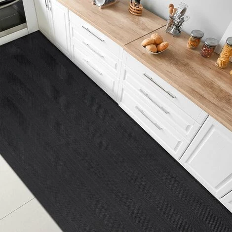 KARAT Tapis De Cuisine Catania Coupe 180 X 50 Cm - Gris 4 KARAT Tapis De Cuisine Catania Coupe 180 X 50 Cm - Gris – Image 4