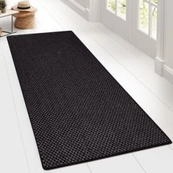 KARAT Tapis De Passage Sur Mesure Sisal Tiger Eye Lié Anthracite 66 X 50 Cm - Gris