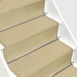 KARAT Tapis D'escalier En Sisal Sur Mesure Sylt Ivoire 66 X 50 Cm - Ivoire