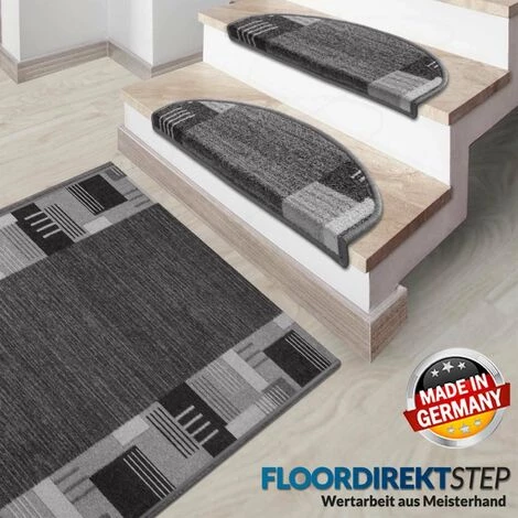 KARAT Tapis D'escalier Murano Gris Semi-circulaire - Gris 5 KARAT Tapis D'escalier Murano Gris Semi-circulaire - Gris – Image 5