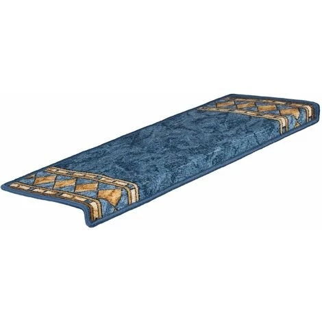 KARAT Tapis D'escalier Rügen Bleu Rectangulaire - Bleu 1 KARAT Tapis D'escalier Rügen Bleu Rectangulaire - Bleu